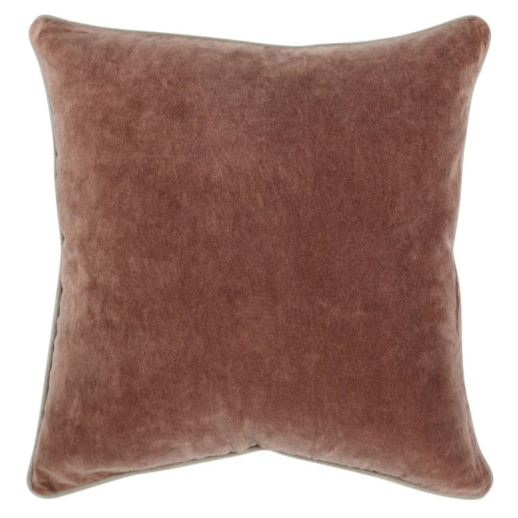 Coussin en velours auburn
