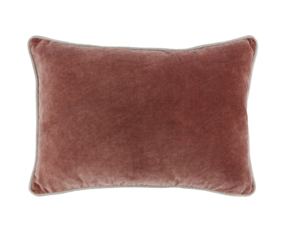Coussin en velours auburn