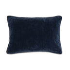 Coussin en velours bleu marine